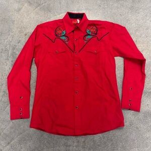 American Vintage Red Embroidered Men's Shirt